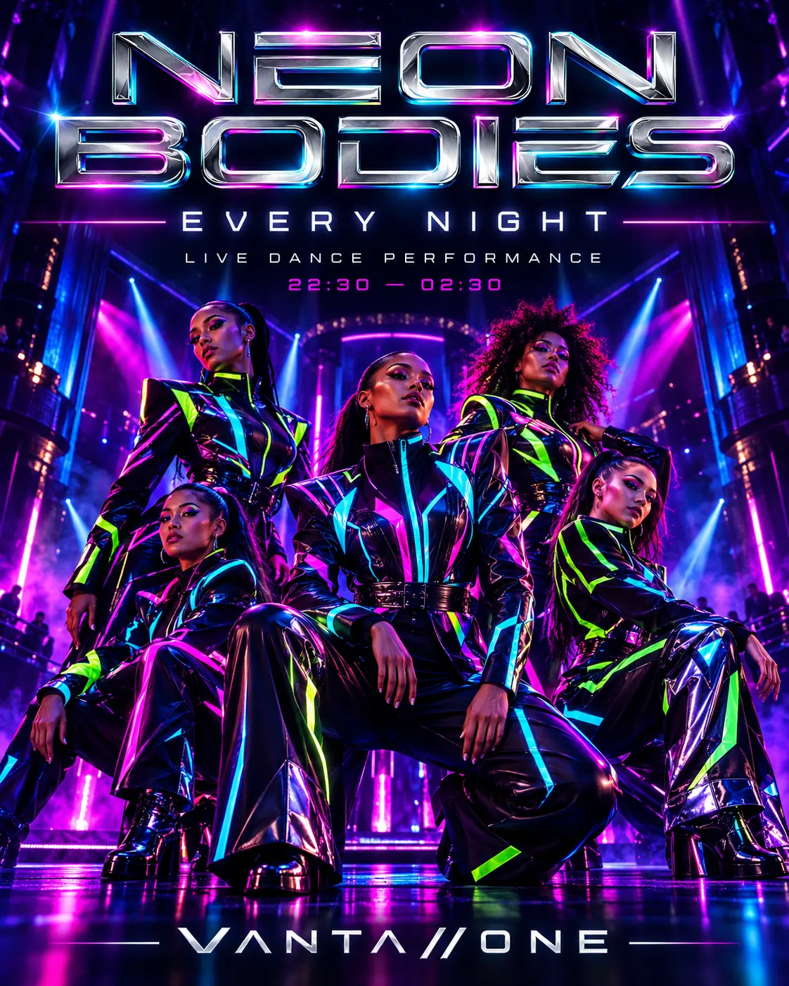 Neon Bodies live dance performance event poster